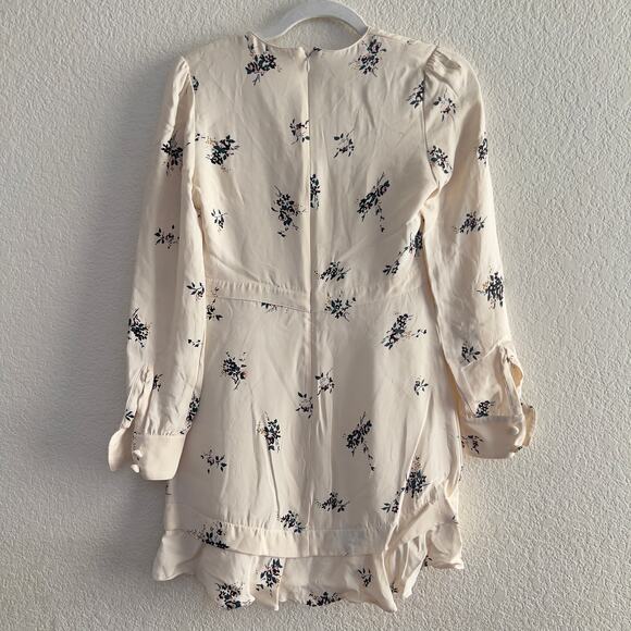 ALC Women's size 2 Silk Floral Sana Mini Dress Flounce Hem Brunch Going Out - Picture 5 of 9